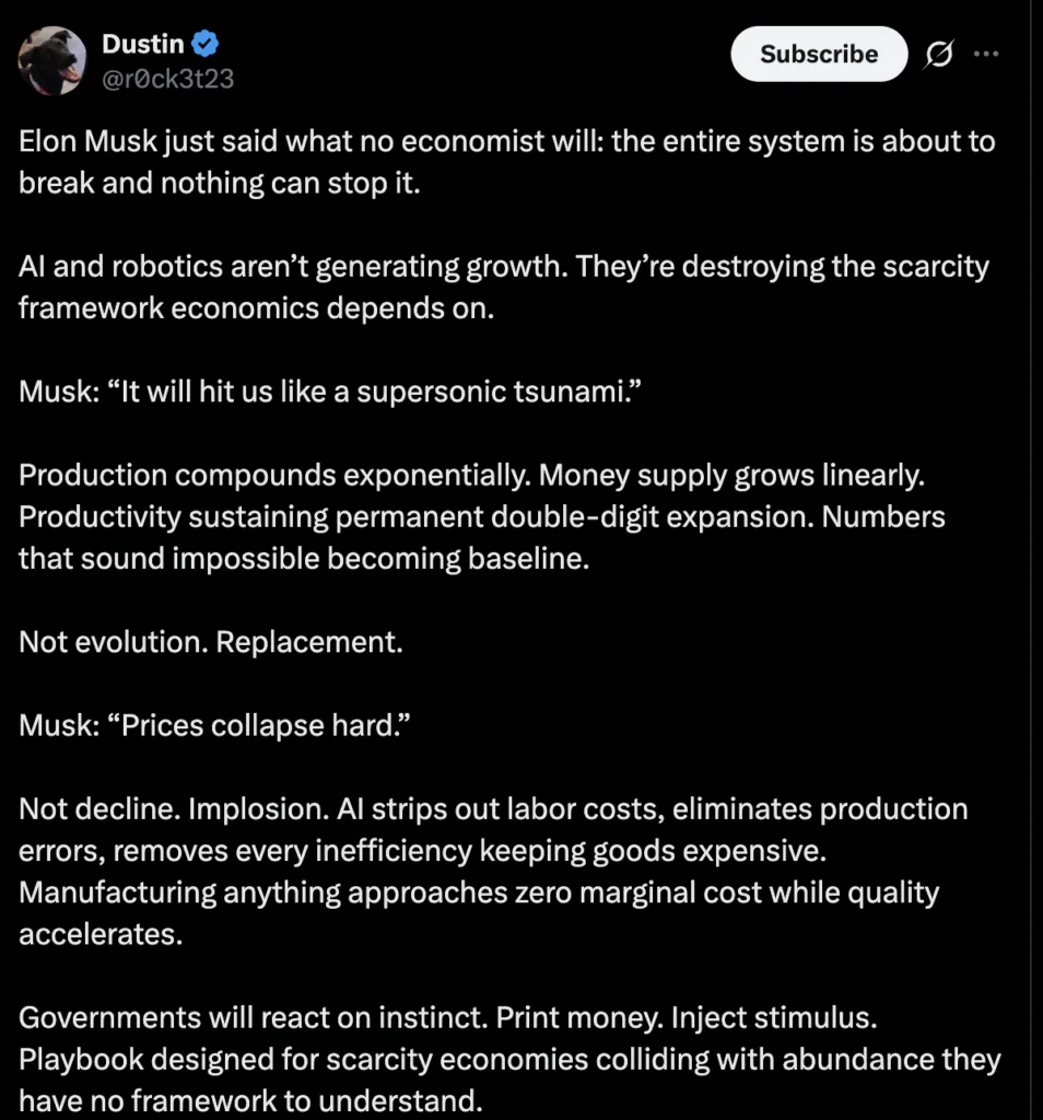 Tweet by Elon Musk
